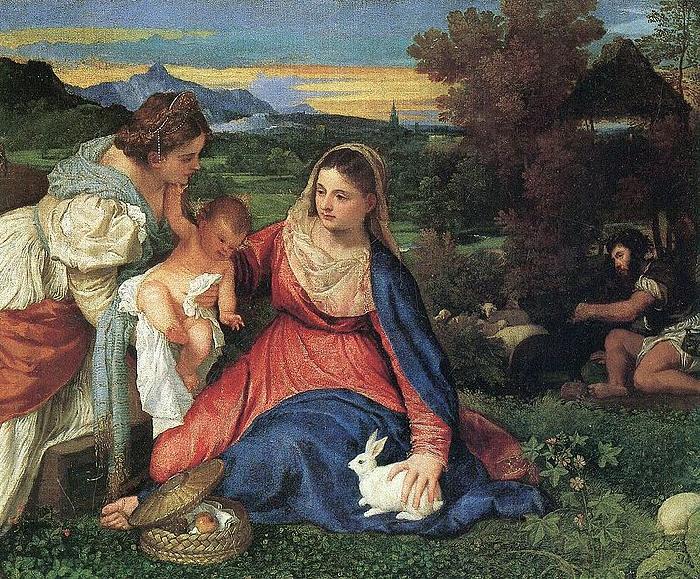 TIZIANO Vecellio Madonna with Rabbit oil painting image
